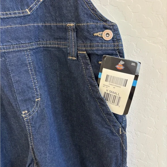 Dickies Women's Blue Denim Overalls - Picture 3 of 6